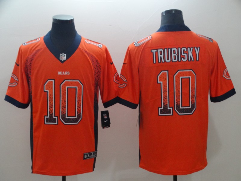 Men's Chicago Bears Mitch Trubisky #10 Orange Jersey